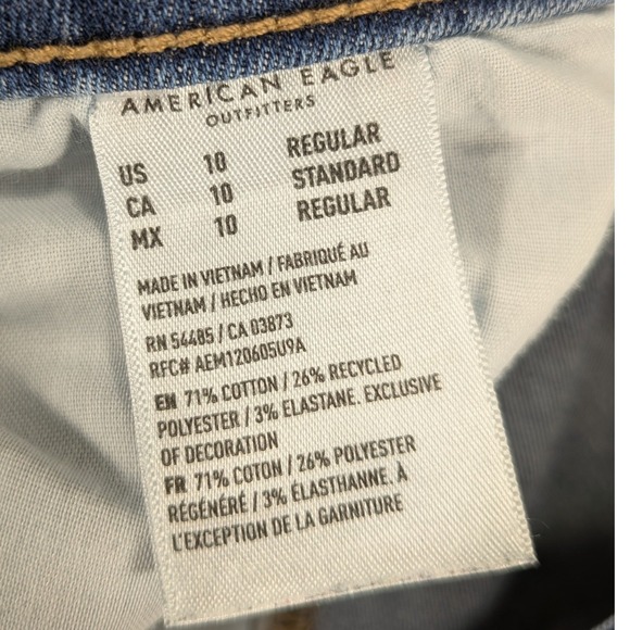American Eagle Hi Rise Jegging Jeans Womens 10 Blue Denim Stretch 90s Preppy y2k - Picture 8 of 12